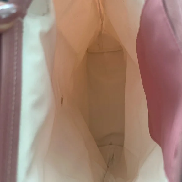 Longchamp Pink Tote Bag with Brown Leather and Zipper Closure - Picture 15 of 16